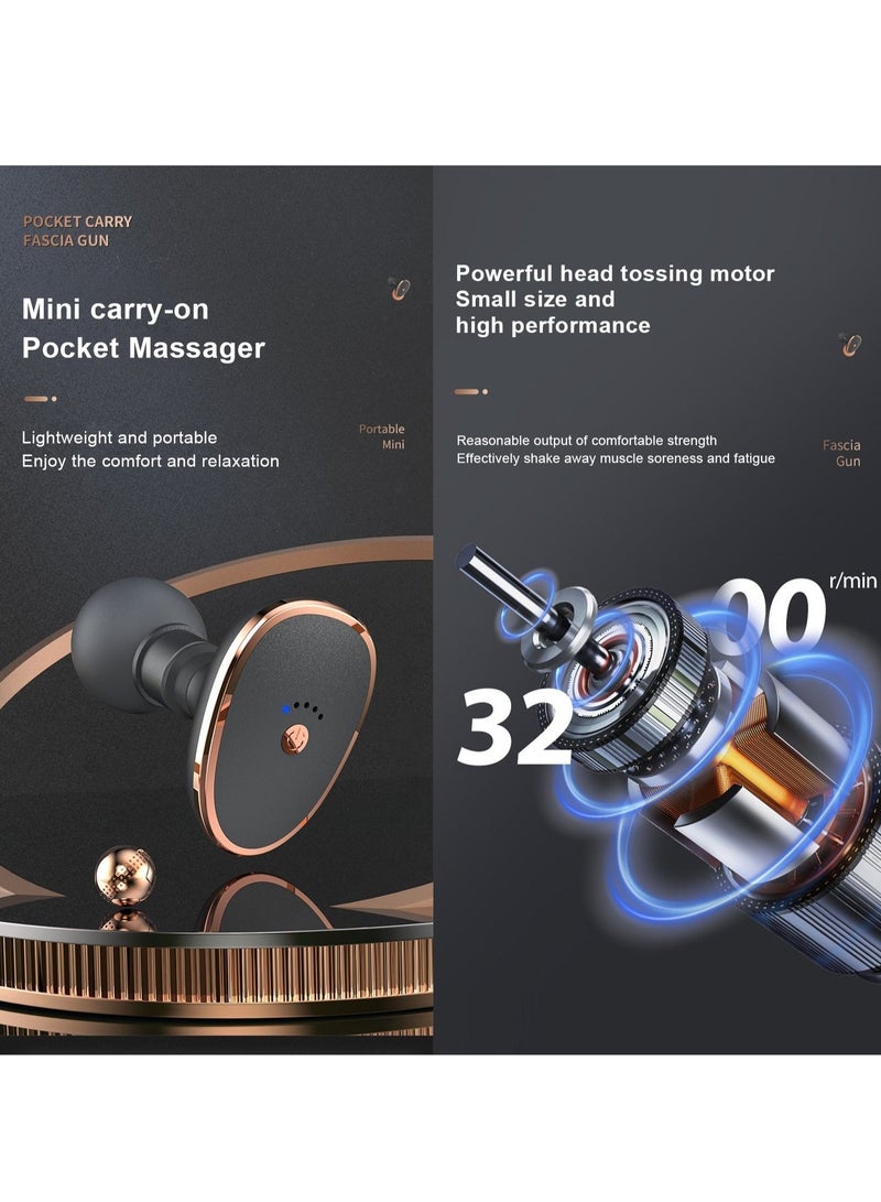 Set of Electric Hot Water Bag with Massager for Body Pain + 5-Speed Mini Portable USB Rechargeable Massage Gun – Deep Tissue Muscle Massager for Body and Neck Pain Relief, Fitness Recovery Tool