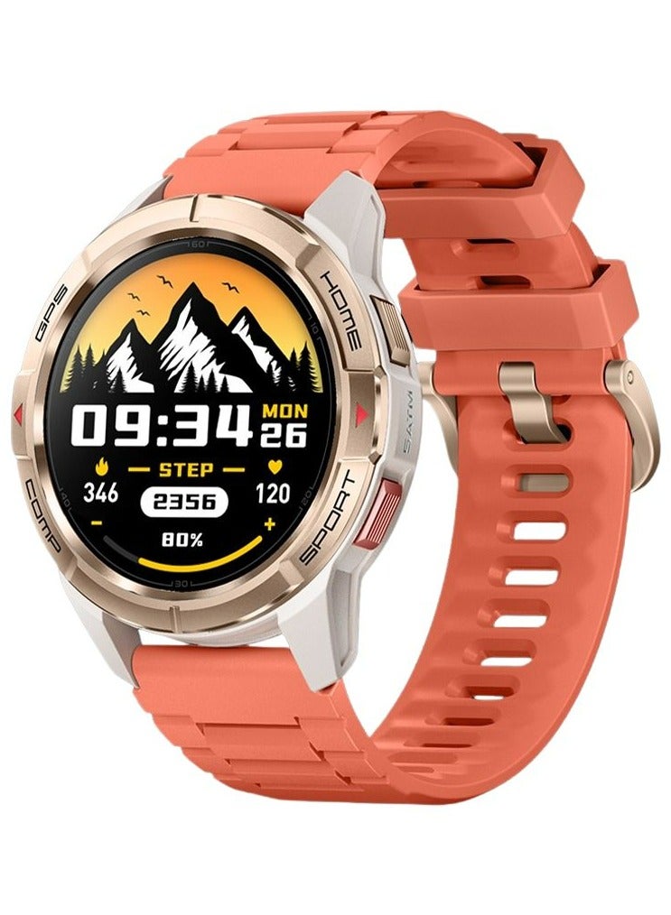 GS Active Smartwatch, 1.3 Inch AMOLED Display, GPS Global Positioning System, 10 Axis Motion Senor, Seek Beats Seek Beats Exercise Algorithm, 24-Hour Health Management, Dual Strap, Gold