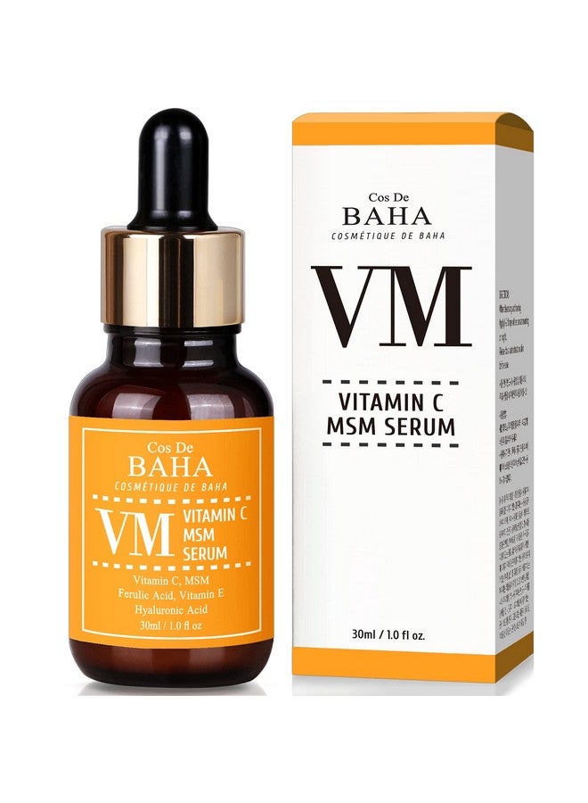 Vitamin C Facial Serum With Msm For Fades Age Spots Smoothing Fine Lines + Dark Spots Pore Refining Resurfacing 1 Fl Oz (30Ml)