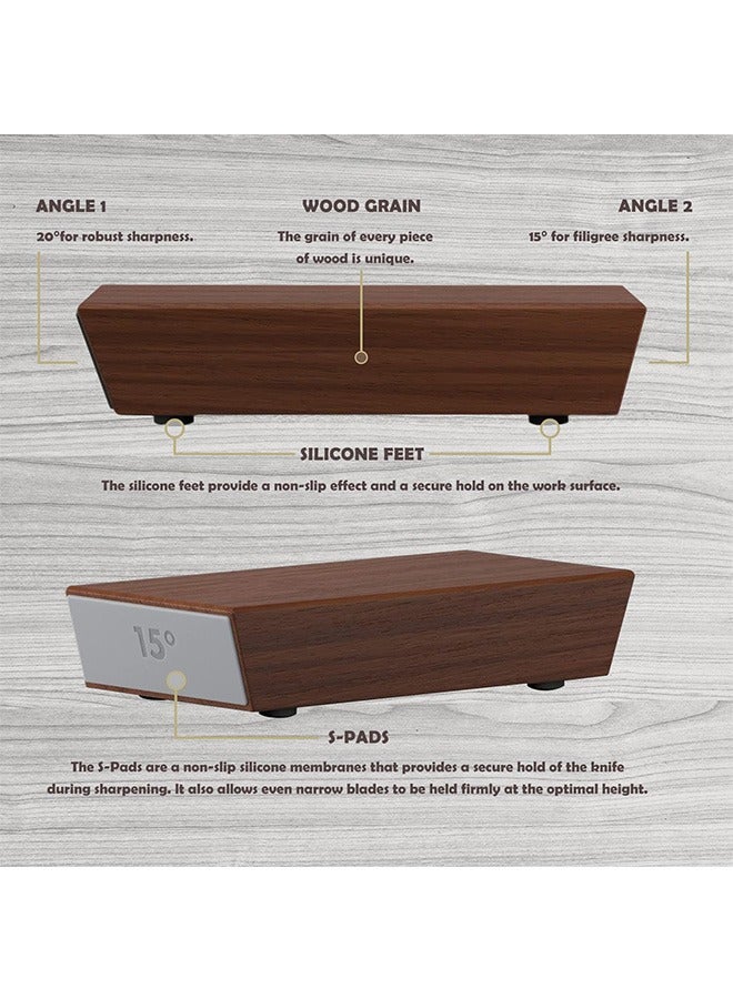 Rolling Knife Sharpener Kit, magnetic knife sharpener with Two Fixed Angles 15 and 20 ​Degrees, Wooden roller sharpener for knives for Pocket Knife, Kitchen Knives, Chef Knife Set.
