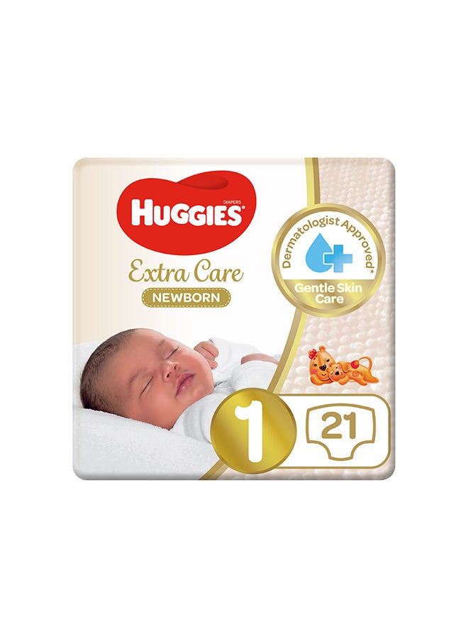 Extra Care Newborn, Size 1, Up to 5 kg, Carry Pack, 21 Diapers