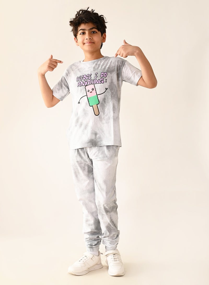 Funky Printed T-shirt with Jogger Set