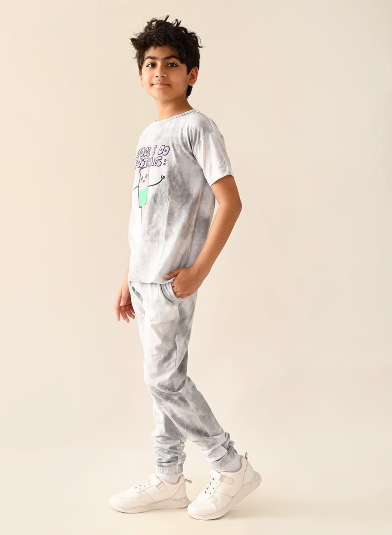 Funky Printed T-shirt with Jogger Set