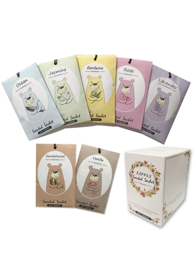 14 Packs Scented Sachets For Drawers And Closets Lavender Rose Jasmine Ocean Vanilla Sandalwood Gardenia 7 Scent