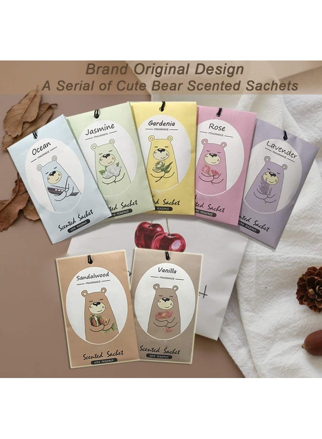 14 Packs Scented Sachets For Drawers And Closets Lavender Rose Jasmine Ocean Vanilla Sandalwood Gardenia 7 Scent