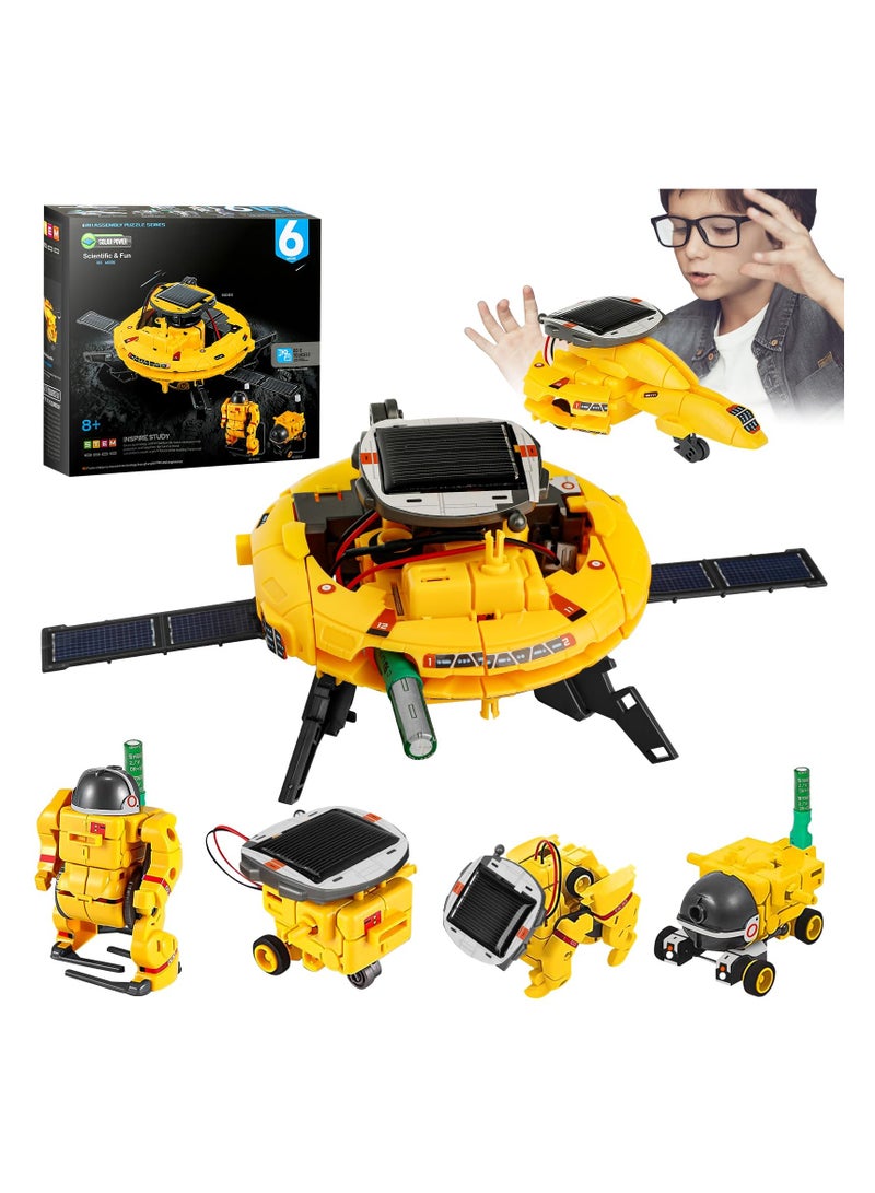 Solar Robot Toy 6-in-1, STEM Educational Science Kits for Kids Age 8 9 10, Building Space Robotics Kit, Science&Play Mechanics, Birthday Gifts for 11 12 13 14 Year Old Boys Present Toys