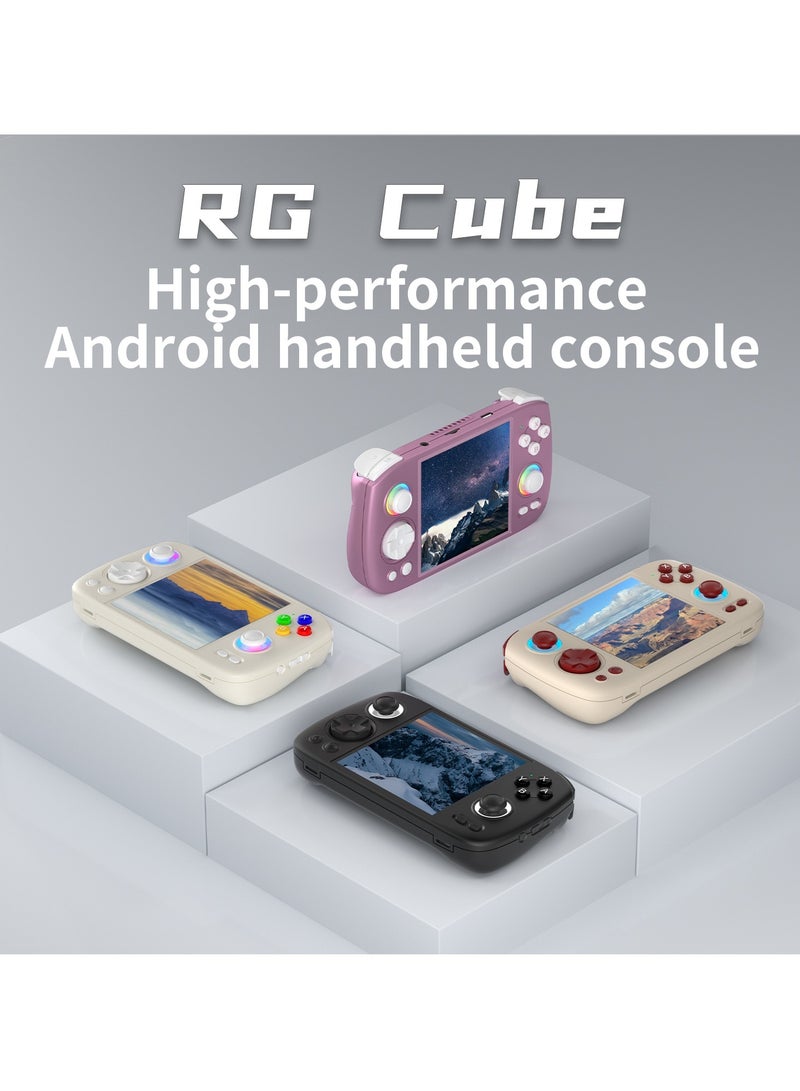 ANBERNIC RG Cube Retro Handheld Game Console 64bit Android 13 Unisoc T820 3.95 Inch IPS Screen Hall Joystick RGB lighting effect (Grey)