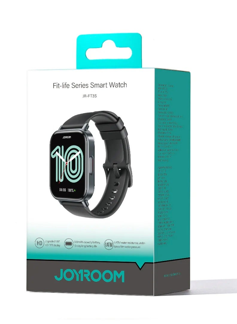 JR-FT3 S Smart Watch IP 68 Waterproof Answer/Make Call, Supports the Arabic language, Compatible with iPhone Android Phone, Fitness Tracker Heart Rate Monitor Watch Space Grey