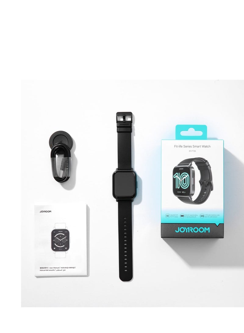 JR-FT3 S Smart Watch IP 68 Waterproof Answer/Make Call, Supports the Arabic language, Compatible with iPhone Android Phone, Fitness Tracker Heart Rate Monitor Watch Space Grey