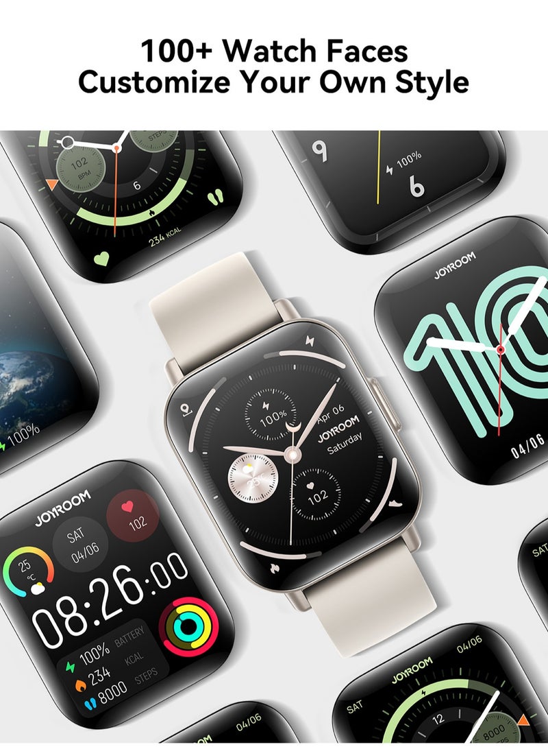 340 mAh JR-FT3 Smart Watch Can Make and Receive Calls 1.96-inch HD Screen Bluetooth Connection Fitness Monitoring 340mAh Unisex Compatible with Apple and Android Metal Silicone Strap silver