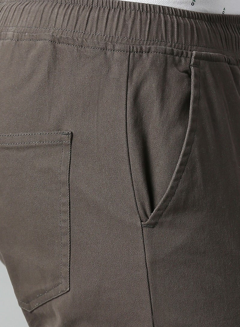 Dark Grey Cargo Joggers for Men - Tapered Fit, Cotton