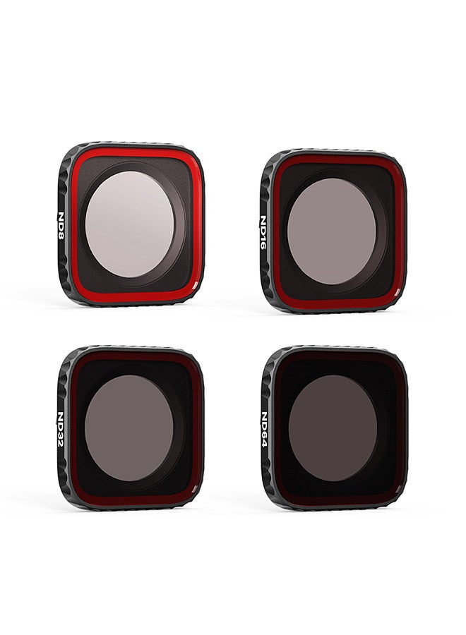 Sports Camera ND Filter Set ND8+ND16+ND32+ND64 Waterproof Multi-Coated Optical Glass Compatible with Insta360 Ace Pro Camera Accessories