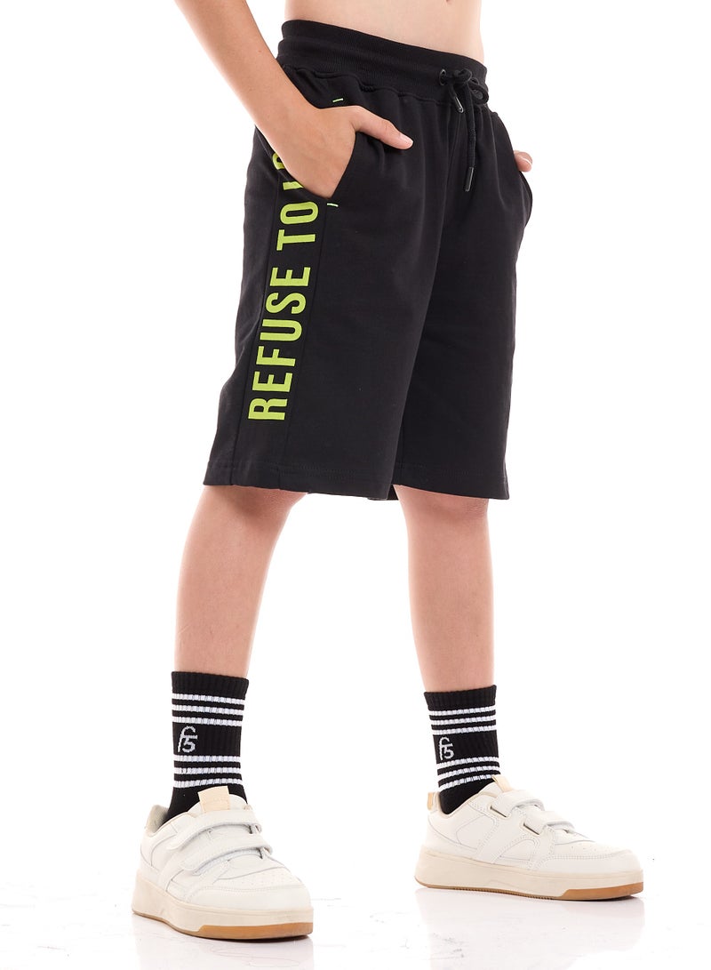 Boys' Summer Outfit Set: 2-Piece T-Shirts & Short - Black