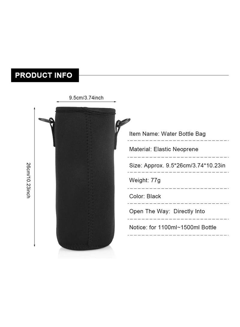 SYOSI Water Bottle Holder, Pouch Neoprene Carrier Cover Bag, with Shoulder Strap, for Daily Walking Hiking and Other Outdoor Activities (750ml), 3 PCS