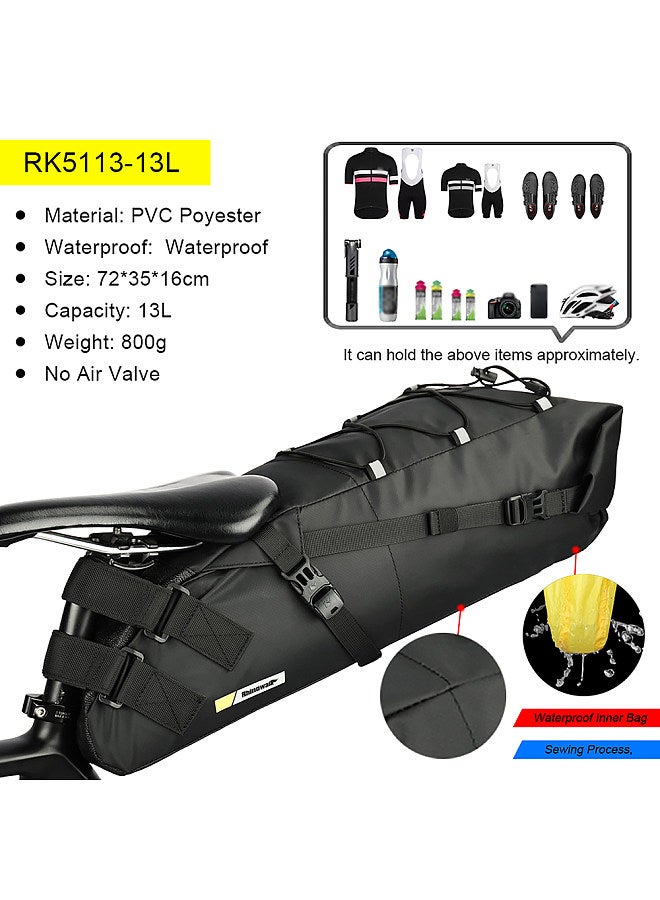 Bike Saddle Tube Bag Waterproof Bicycle Under Seats Bag Large Capacity Cycle Storage Bag Quick Release Bicycle Accessories