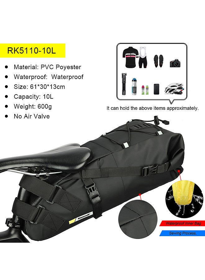 Bike Saddle Tube Bag Waterproof Bicycle Under Seats Bag Large Capacity Cycle Storage Bag Quick Release Bicycle Accessories