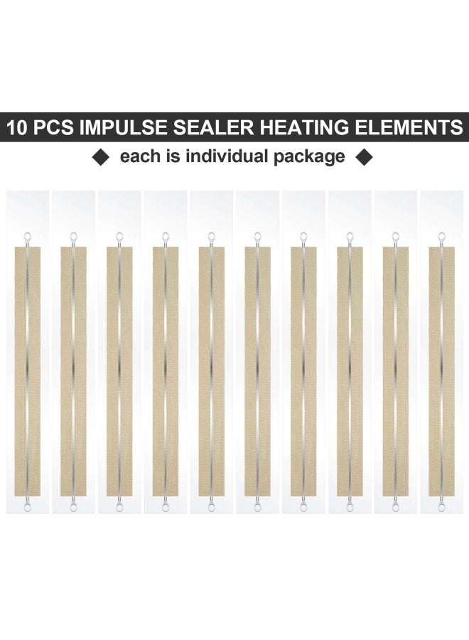 10 Pieces Impulse Sealer Spare Repair Parts Kit Heating Element Service Heat Seal Strips Replacement Elements Compatible with F-400 FS-400 PFS-400