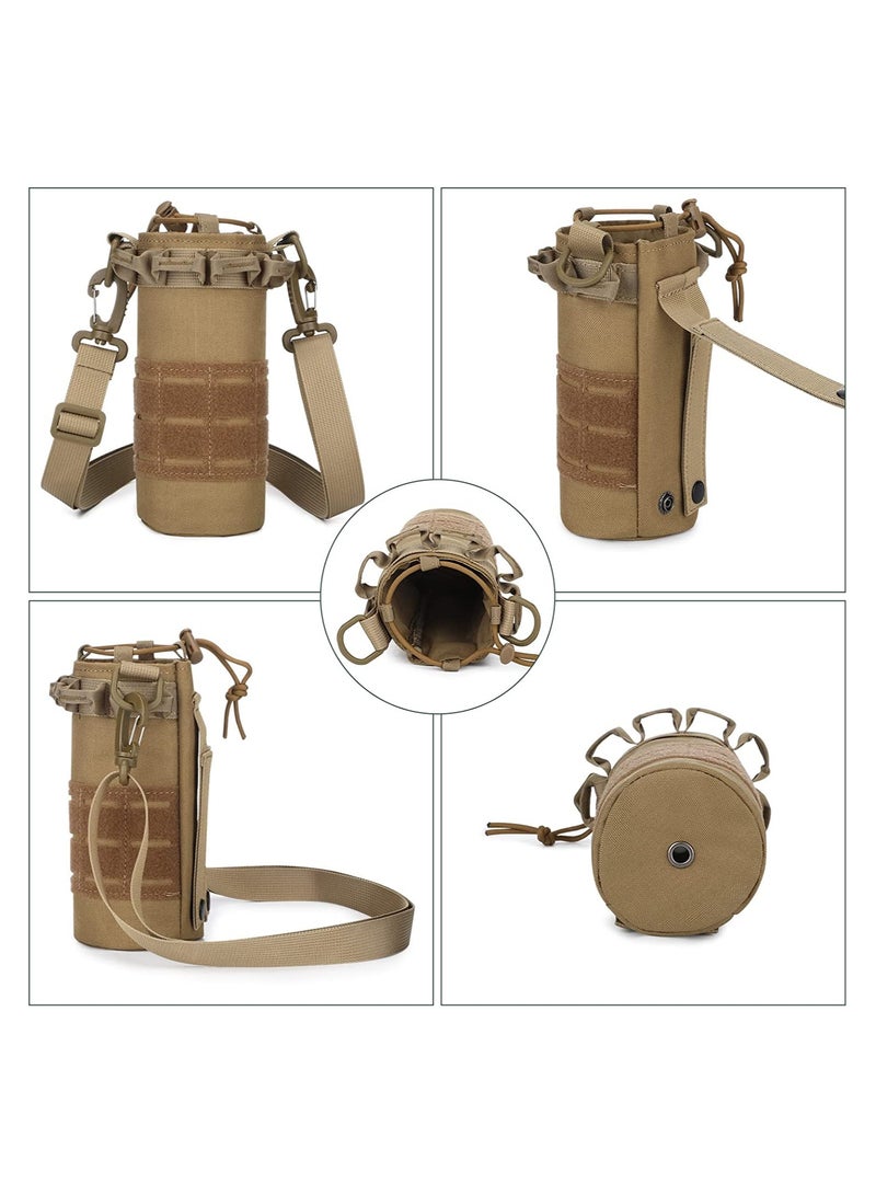SYOSI Portable Tactical Water Bottle Nylon Portable Water Container Pouch Bag Carrier for Camping Hiking Hunting Traveling