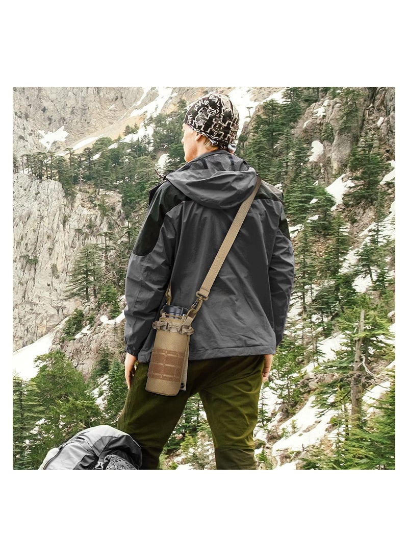SYOSI Portable Tactical Water Bottle Nylon Portable Water Container Pouch Bag Carrier for Camping Hiking Hunting Traveling