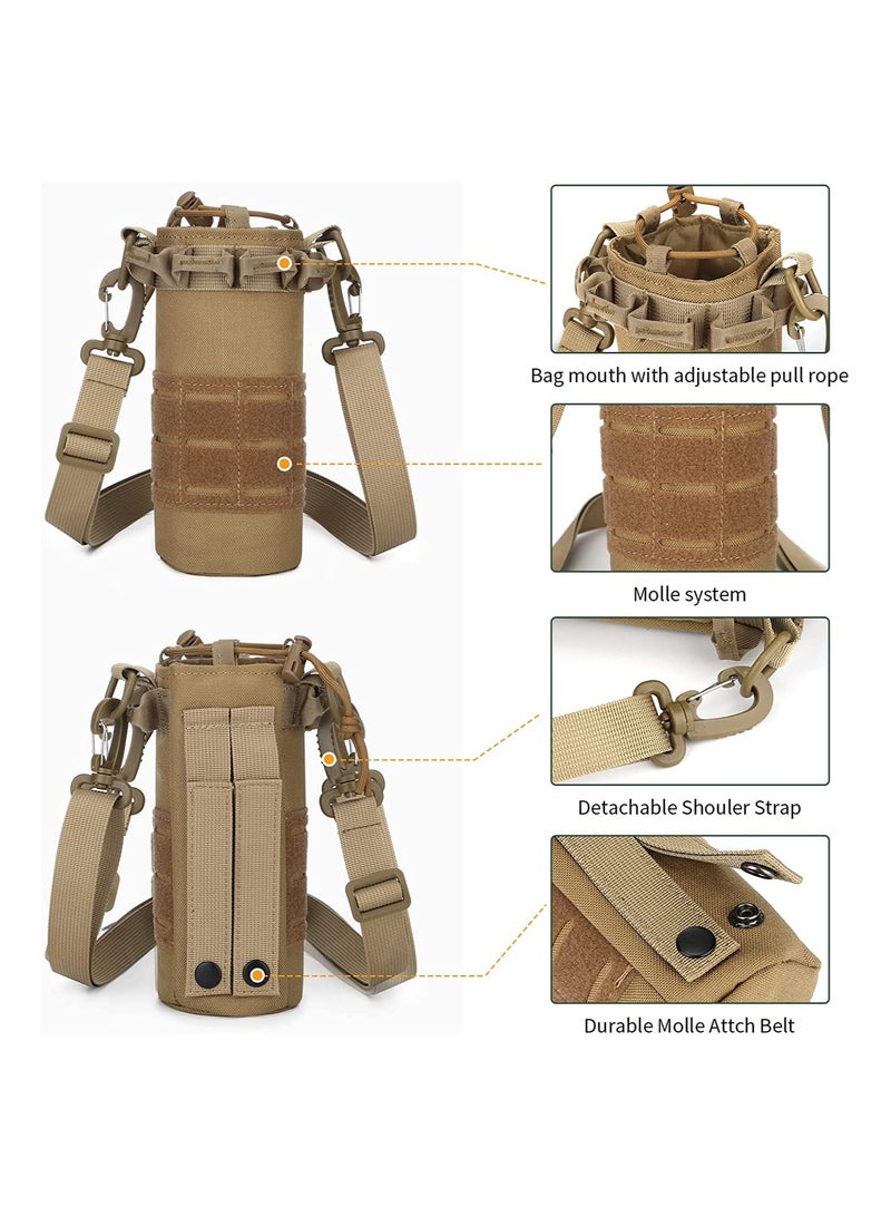 SYOSI Portable Tactical Water Bottle Nylon Portable Water Container Pouch Bag Carrier for Camping Hiking Hunting Traveling