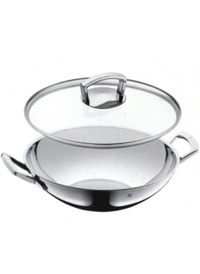Wok Set Uncoated Pouring Rim Silver 36 Cm 2 Pieces