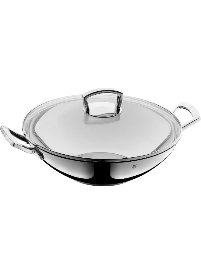 Wok Set Uncoated Pouring Rim Silver 36 Cm 2 Pieces