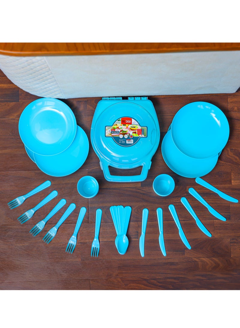 Delcasa 32 Piece Picnic Serving Set DC2669 assorted color