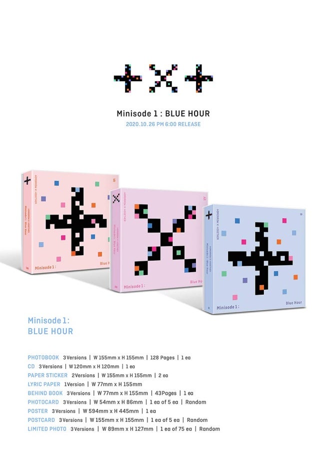 Big Hit Txt - Minisode1   Blue Hour Album Folded Poster Extra Photocards Set  Vr Ver.  Ktmmd1039