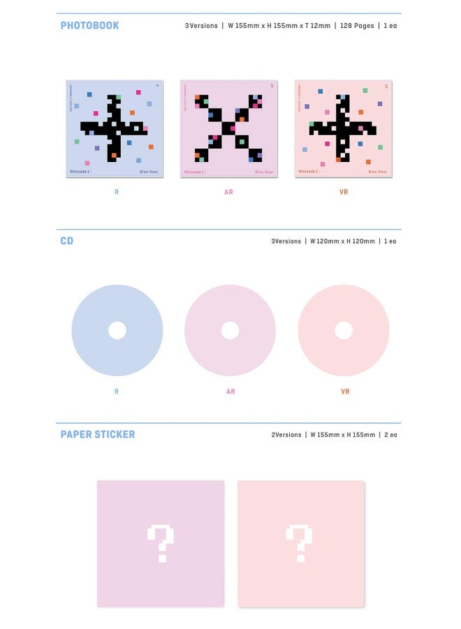 Big Hit Txt - Minisode1   Blue Hour Album Folded Poster Extra Photocards Set  Vr Ver.  Ktmmd1039