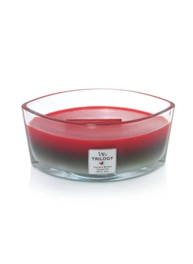 Woodwick Ellipse Scented Candle  Winter Garland Trilogy  16oz   Up to 50 Hours Burn Time