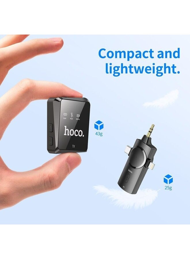 Hoco S31 - Stream Wireless Microphone (Wireless Microphone + Three-In-One Receiver) - Black