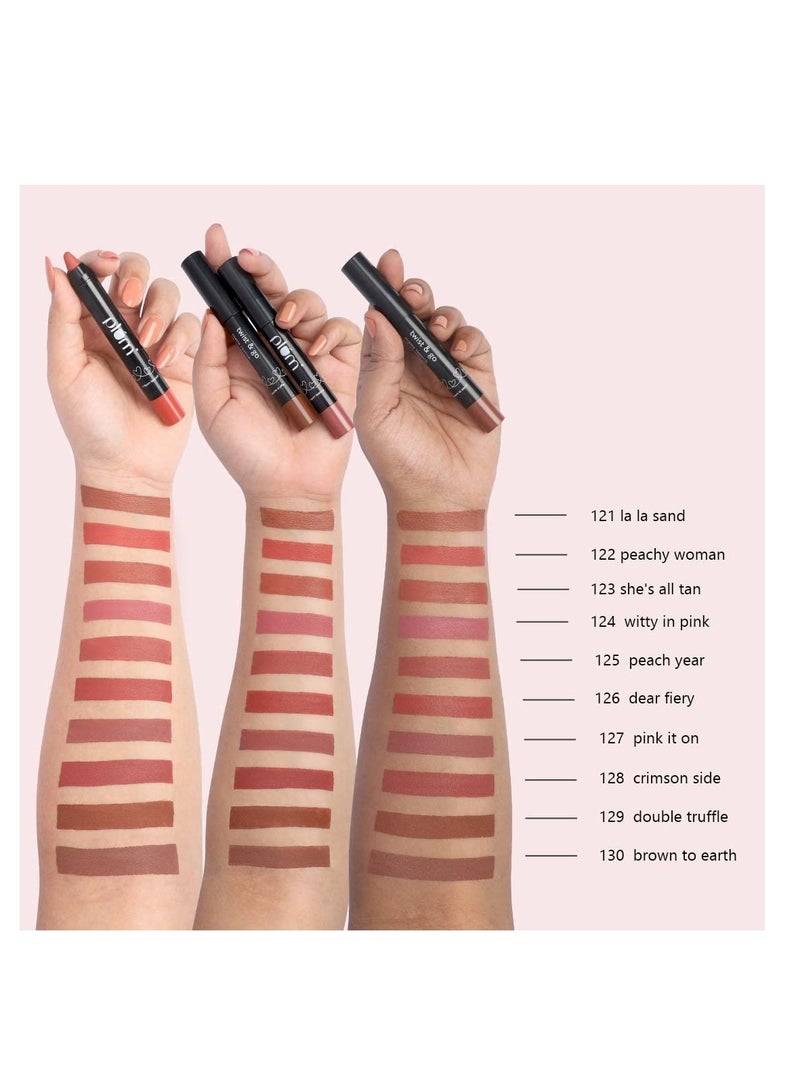 Lipstick Ceramides   Hyaluronic Acid   Airbrushed Finish  Long Lasting  100% Vegan and Cruelty Free  128  Warm Brown Pink