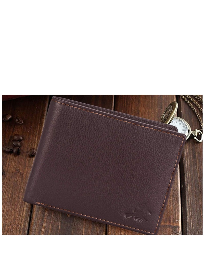 Men's Leather Wallet, Brown, Casual | HBCL15MWR117