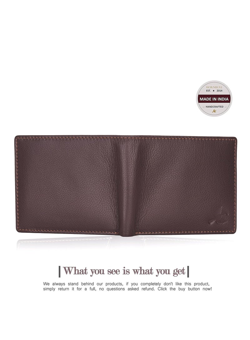 Men's Leather Wallet, Brown, Casual | HBCL15MWR117