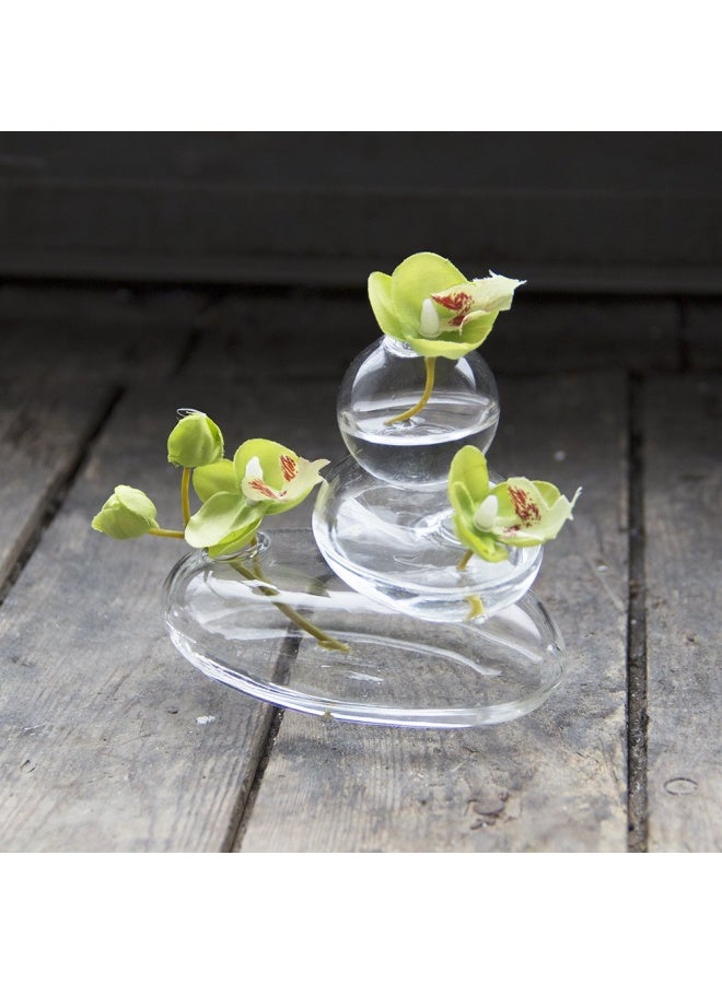 Chive - Hudson Rockpile, Unique Glass Flower Vase, Small and Elegant Bud Vase, Decorative Vase for Home Decor Office Place Settings