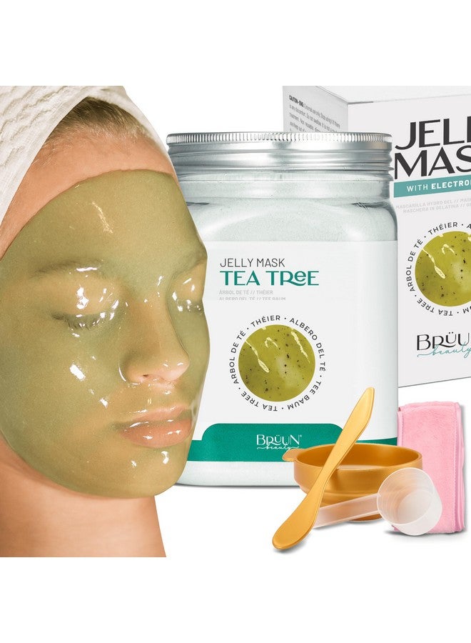 Peeloff Tea Tree Jelly Mask For Face Care A 23 Fl Oz Rubber Mask Jar For 30 To 35 Treatments A Skin Care Moisturizing Gel Mask Of Spa Set For Men, Women And Adults