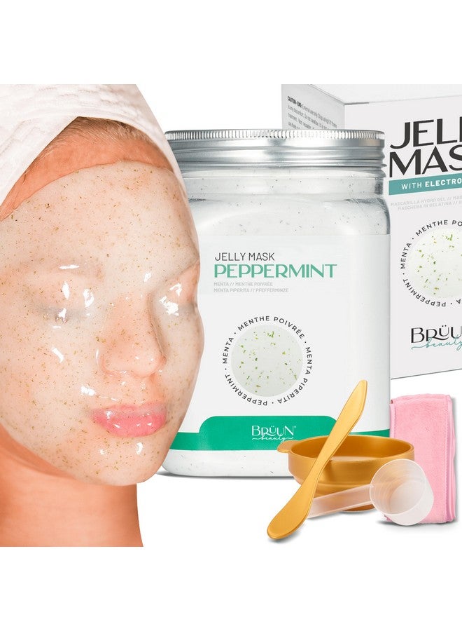 Peeloff Peppermint Jelly Mask For Face Care A 23 Fl Oz Rubber Mask Jar For 30 To 35 Treatments A Skin Care Moisturizing Gel Mask Of Spa Set For Men, Women And Adults