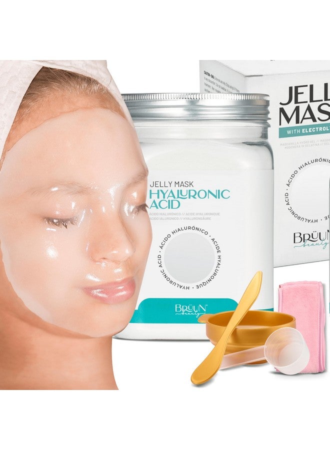 Peeloff Hyaluronic Ac Jelly Mask For Face Care A 23 Fl Oz Rubber Mask Jar For 30 To 35 Treatments A Skin Care Moisturizing Gel Mask Of Spa Set For Men, Women And Adults