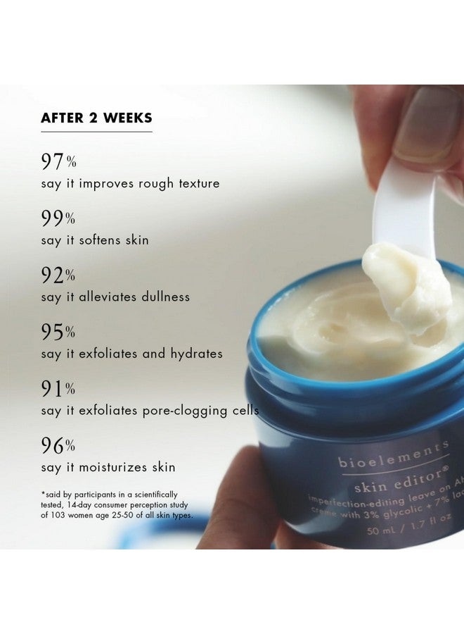 Skin Editor 1.7 Fl Oz Leaveon Aha Chemical Face Peel Cream For All Skin Types With 3% Glycolic Acid & 7% Lactic Acid Vegan Gluten Free Never Tested On Animals