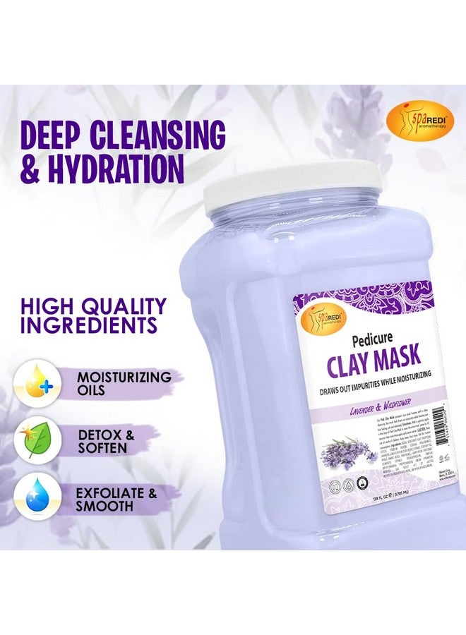 Clay Mask Lavender And Wildflower 128 Oz Pedicure And Body Deep Cleansing Skin Pore Purifying Detoxifying And Hydrating Natural Bentonite Clay Infused With