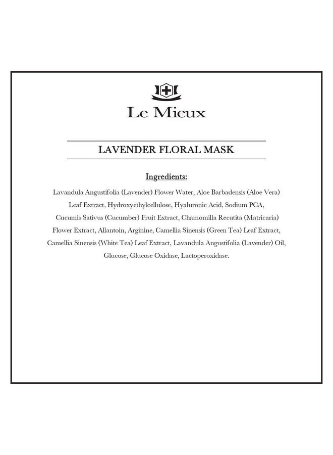 Lavender Floral Mask Calming Gel Face Mask With Hyaluronic Acid & 7 Botanical Extracts Soothing Facial Mask For All Skin Types No Parabens Or Sulfates (2 Oz / 60 Ml)