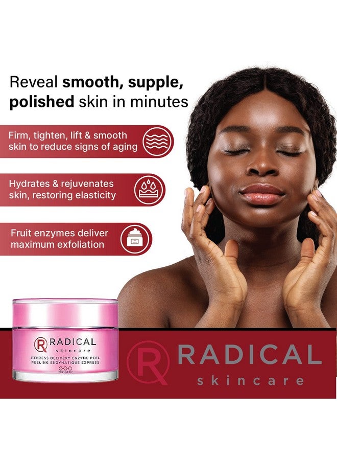 Express Delivery Facial Enzyme Peel Mask Cleanser Exfoliator Reveal Smooth Supple Polished Skin In Minutes | Paraben & Cruelty Free | Clinically Proven Results (1.7 Oz)