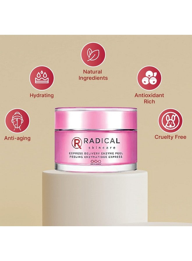 Express Delivery Facial Enzyme Peel Mask Cleanser Exfoliator Reveal Smooth Supple Polished Skin In Minutes | Paraben & Cruelty Free | Clinically Proven Results (1.7 Oz)