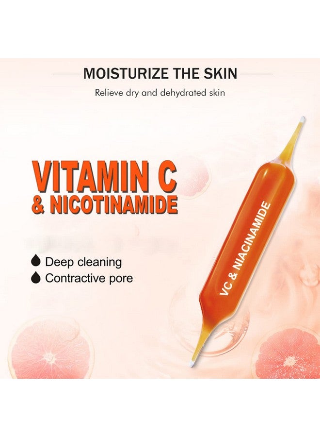 Essence Facial Mask Tencel Material Antiacne Antiwrinkles After Sun Moisturizing Deep Cleaning Contractive Pore 25Ml/0.88Fl.Oz X 10Pcs (Vitamin C & Nicotinamide(10Pcs))