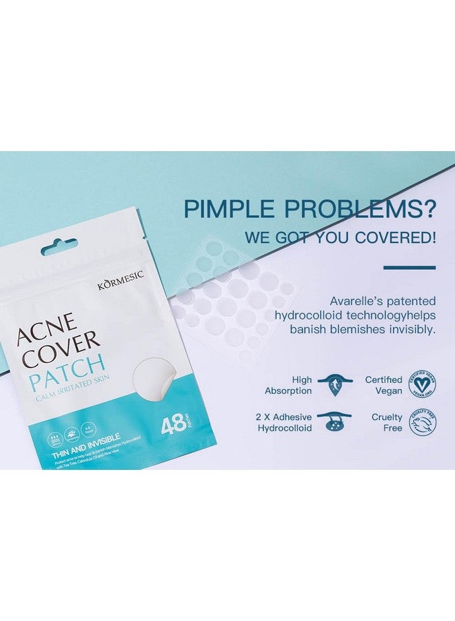 Acne Pimple Patches (3 Packs 144 Patches) Hydrocolloid Patch With Tea Tree Oil Cruelty Free & Certified Vegan