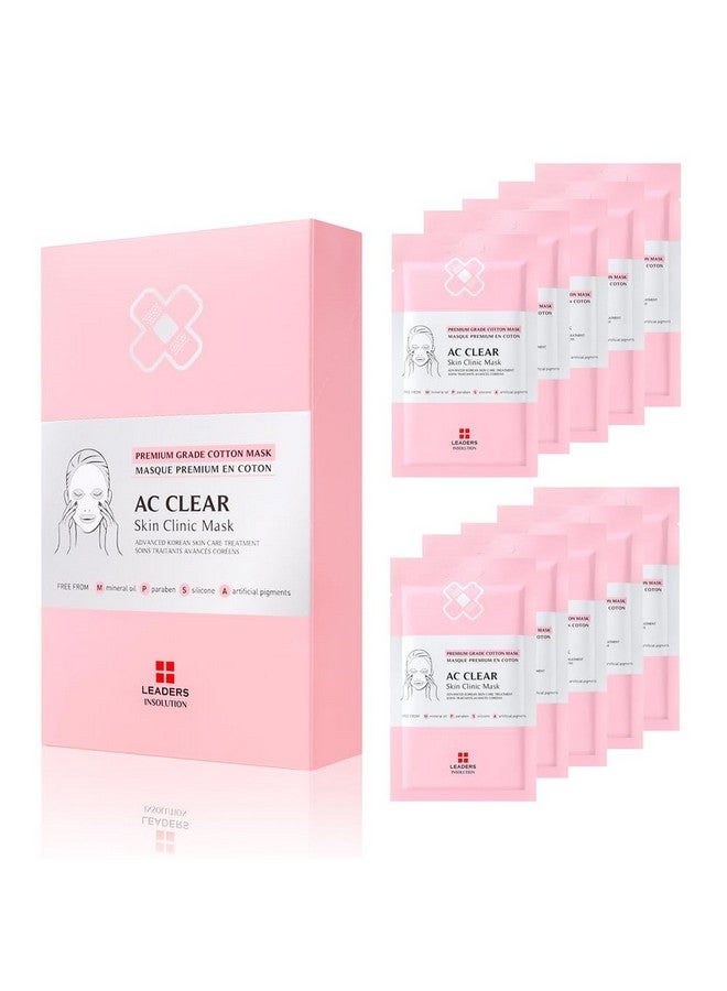 | Ac Clear Skin Clinic Mask | Snail Secretion & Tea Tree Oil For Acne Redness Oil Control | 100% Cotton Bemliese Sheet | Balances & Soothes Sensitive Skin (10 Sheets)