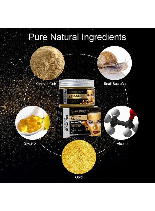 24K Gold Snail Peeloff Mask Purifying Repair Antiwrinkle 150Ml/5.07Fl.Oz
