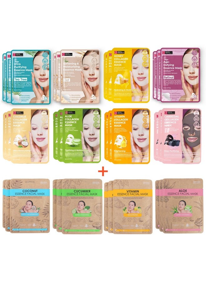 Original Derma Beauty Collagen Face Mask Skin Care 36 Pk Collagen Essence Assortment Face Masks Skincare Sheet Masks Face Mask Skin Care Korean Face Mask