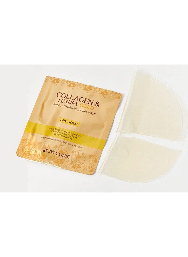 Collagen & Luxury Gold Energy Hydrogel Facial Mask (Pack Of 5) 24K Gold Mask Premium Skin Care Allinone Care For Pore Gold Ingredients