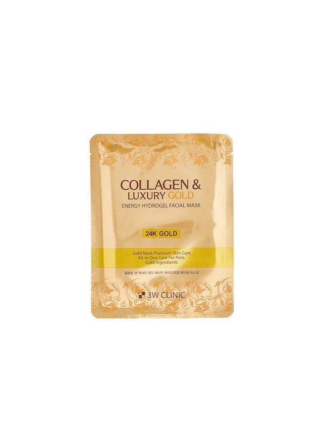 Collagen & Luxury Gold Energy Hydrogel Facial Mask (Pack Of 5) 24K Gold Mask Premium Skin Care Allinone Care For Pore Gold Ingredients